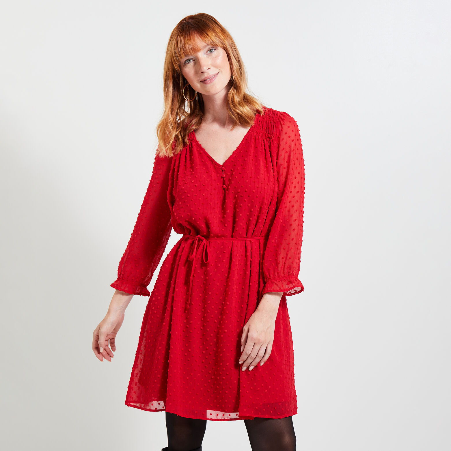 Robe plumetis femme