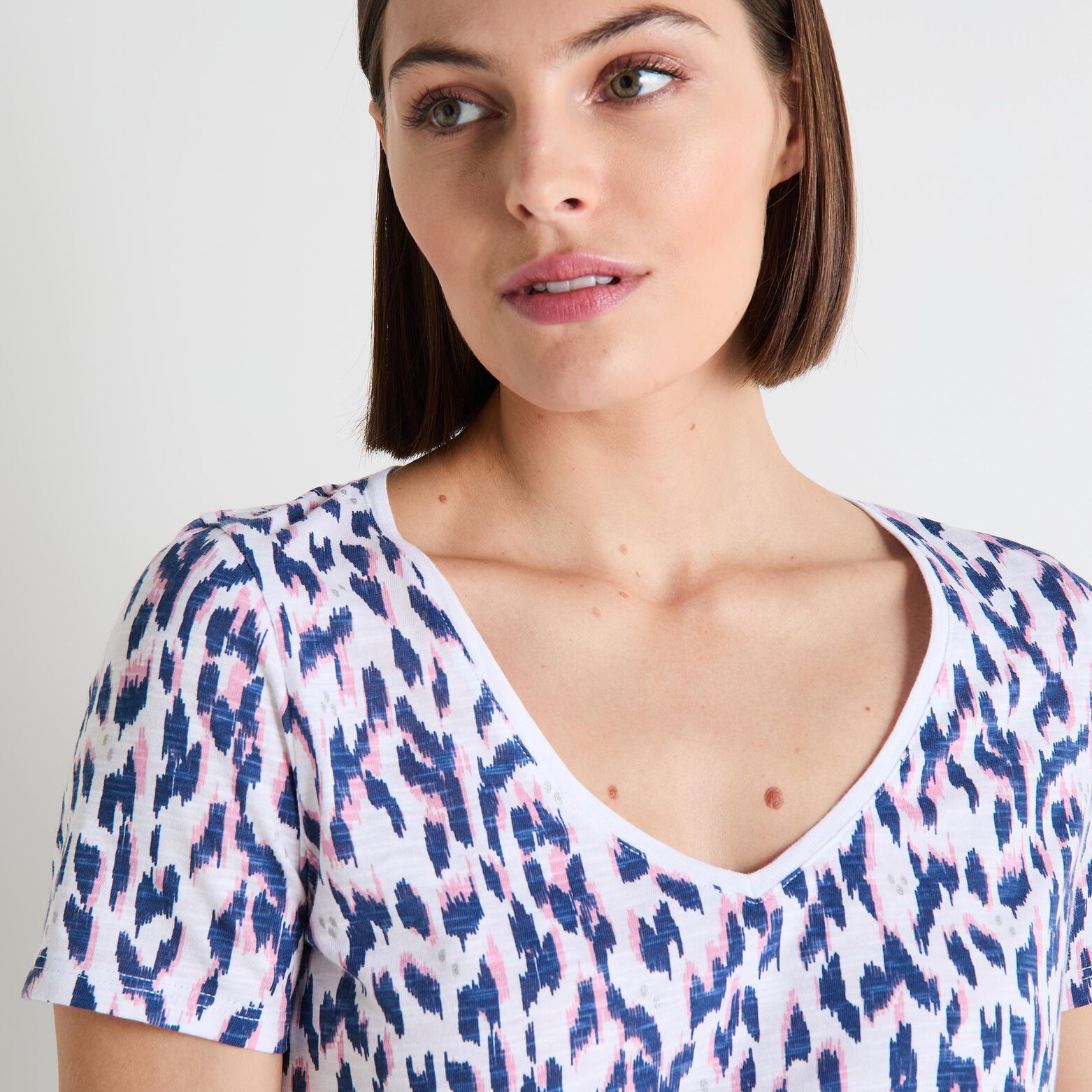 T-shirt col V femme