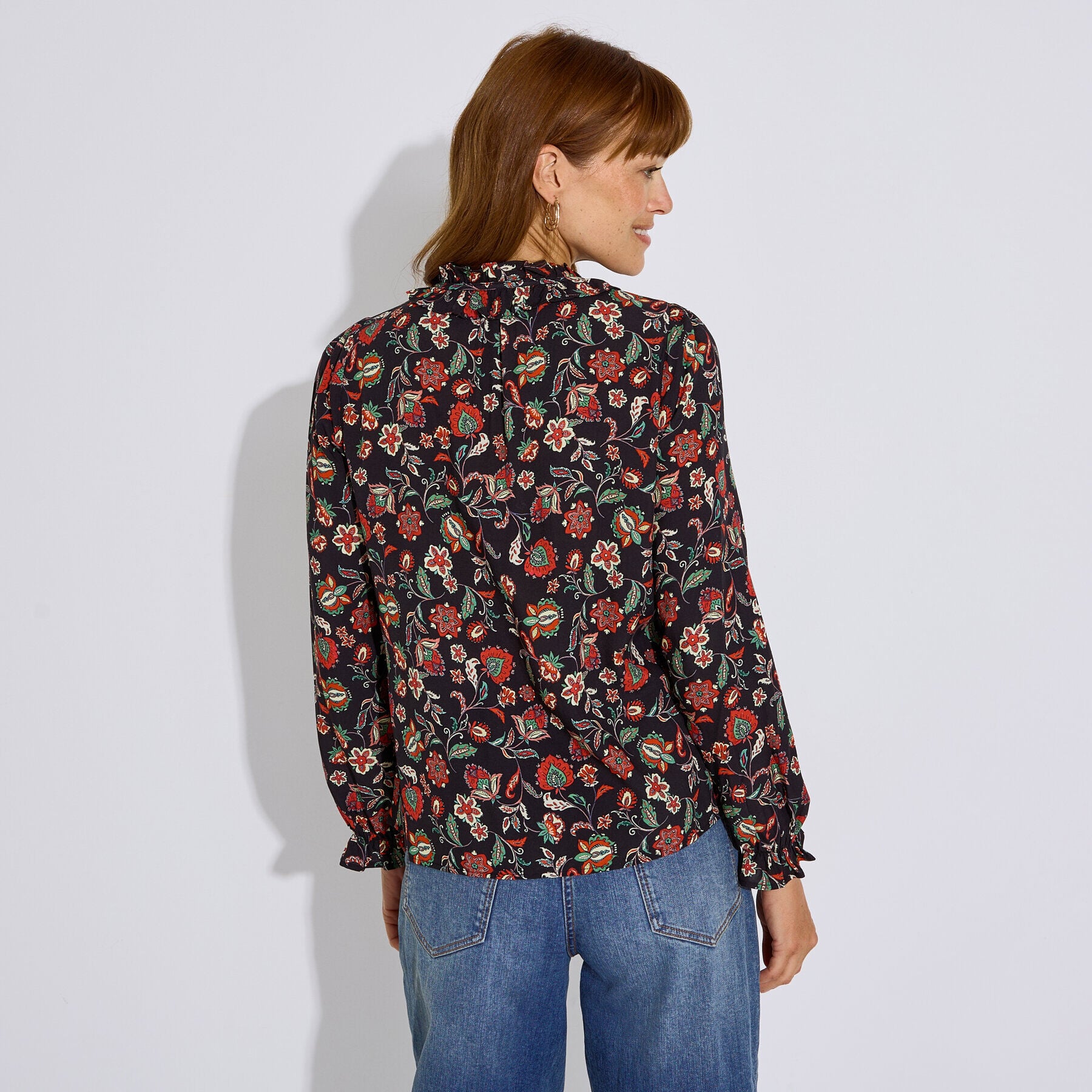 Blouse fluide &agrave; fleurs femme