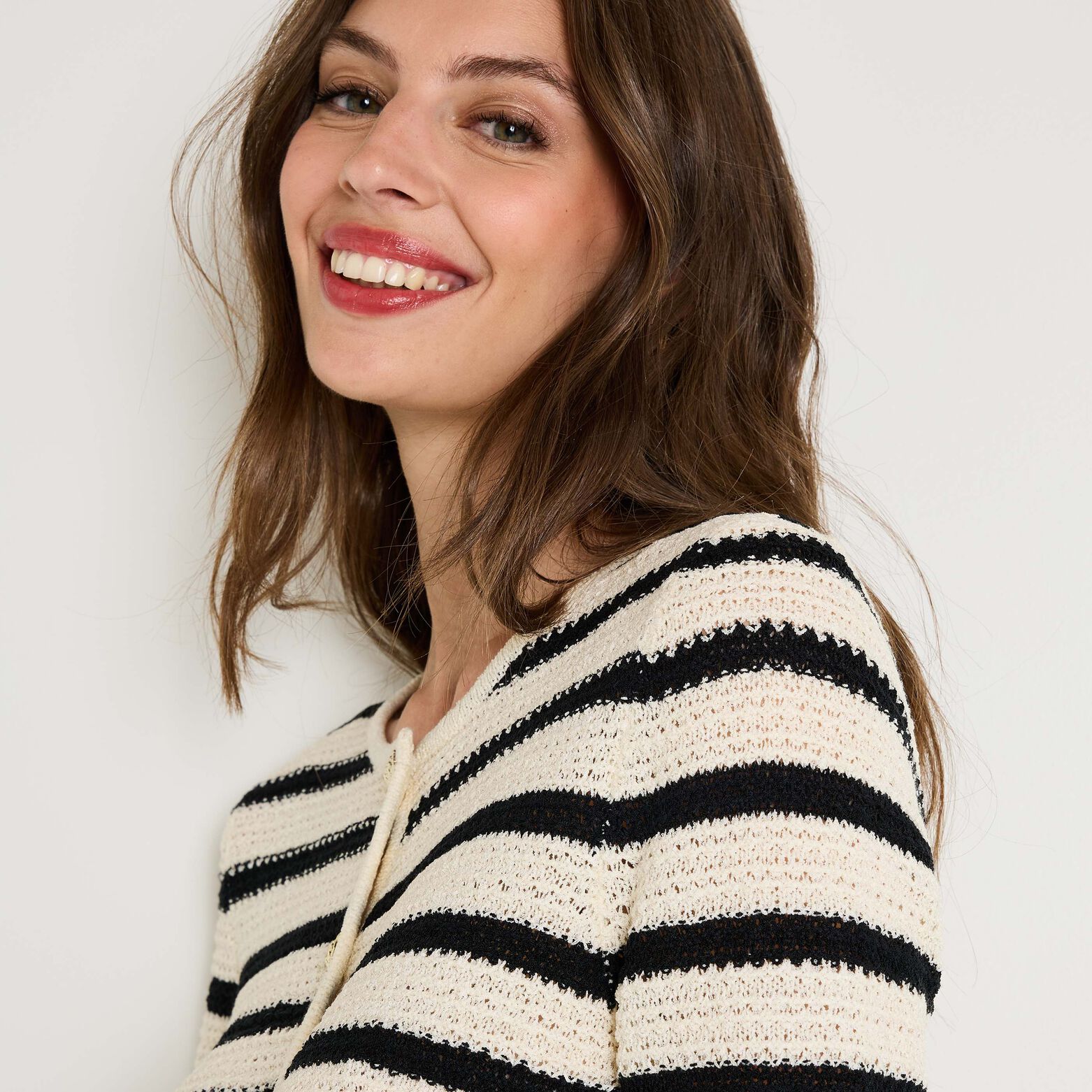 Gilet col rond femme