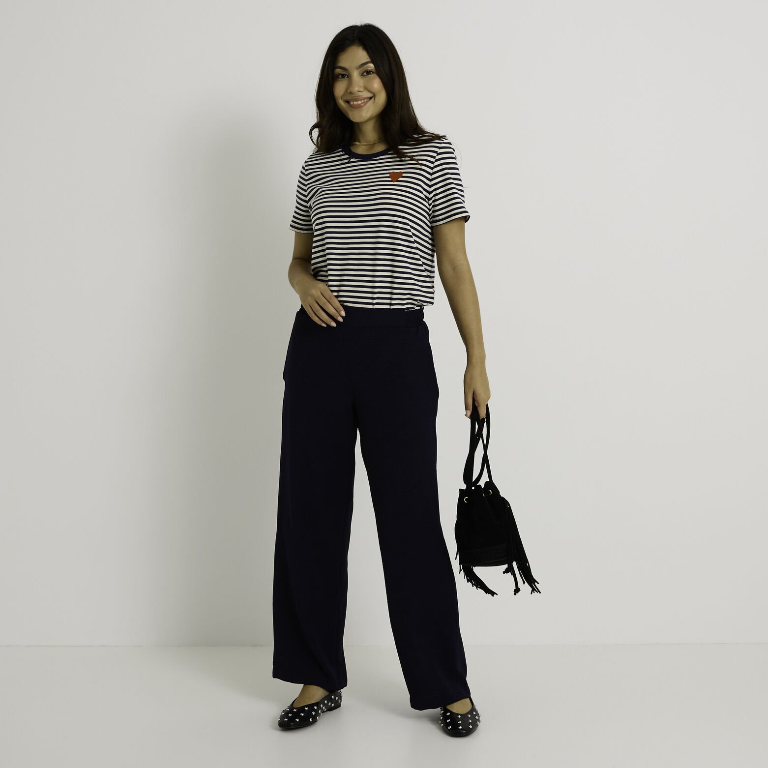 Pantalon fluide taille élastiquée femme