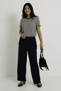 Pantalon fluide taille élastiquée femme