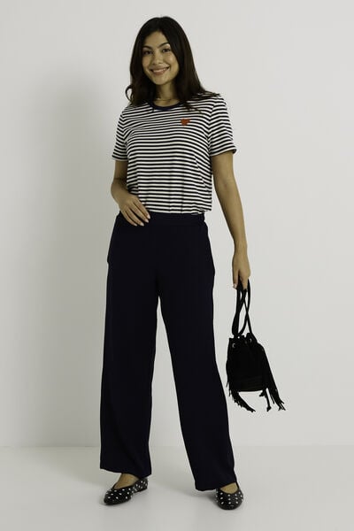 Pantalon fluide taille élastiquée femme