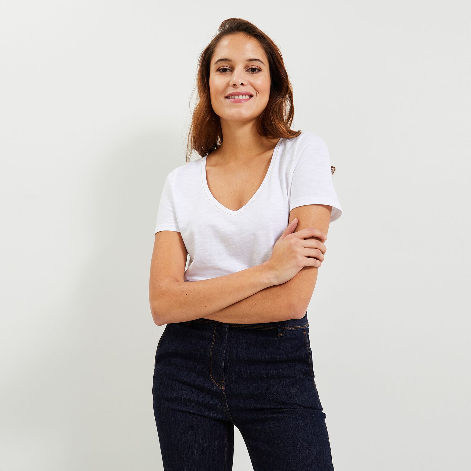 Tshirt basique col V femme