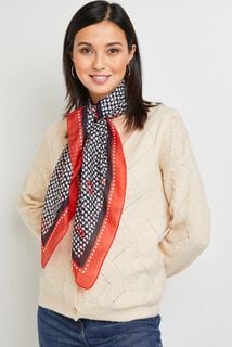 Foulard en soie imprimé coeurs