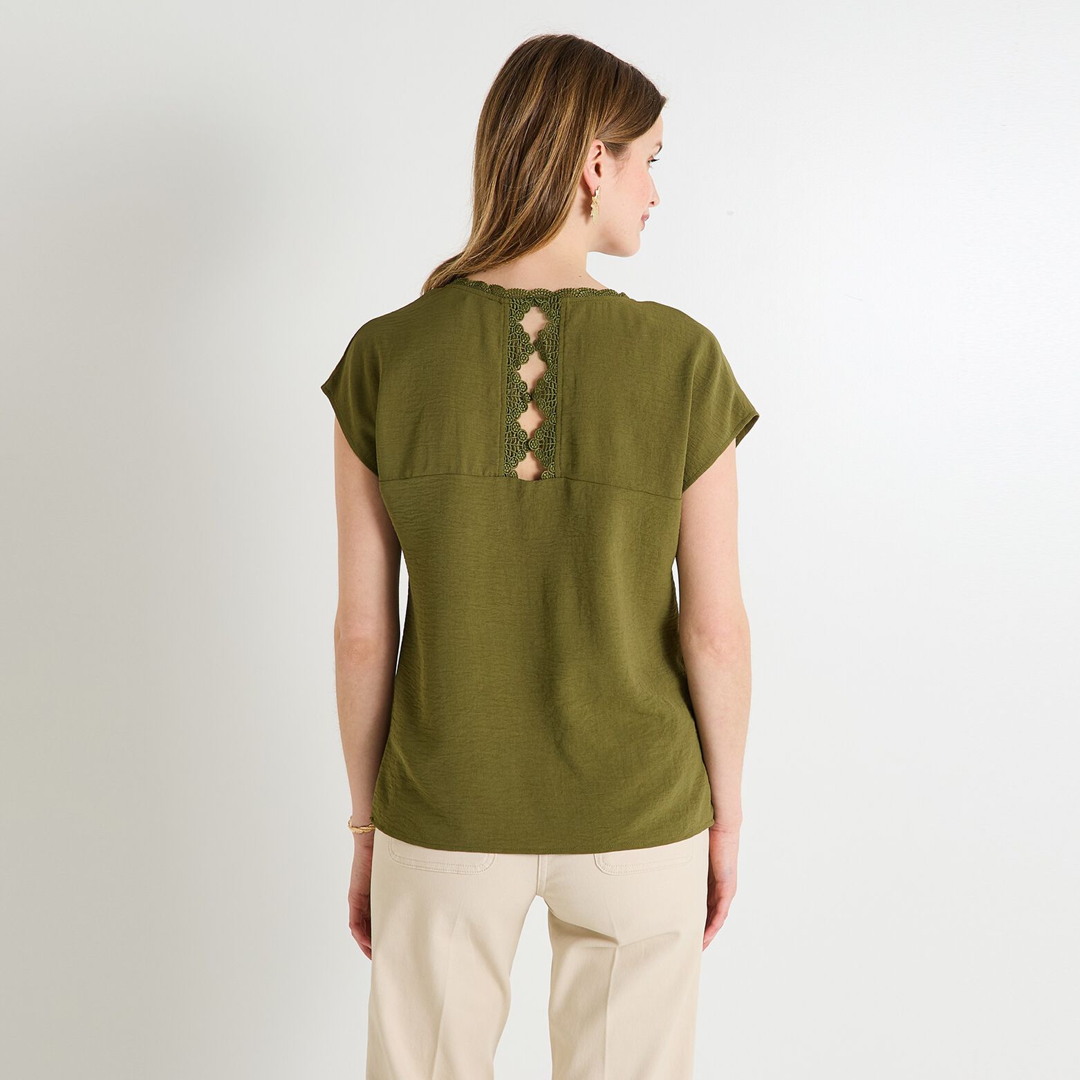 Blouse col V femme