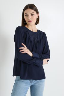 Blouse détails broderie femme