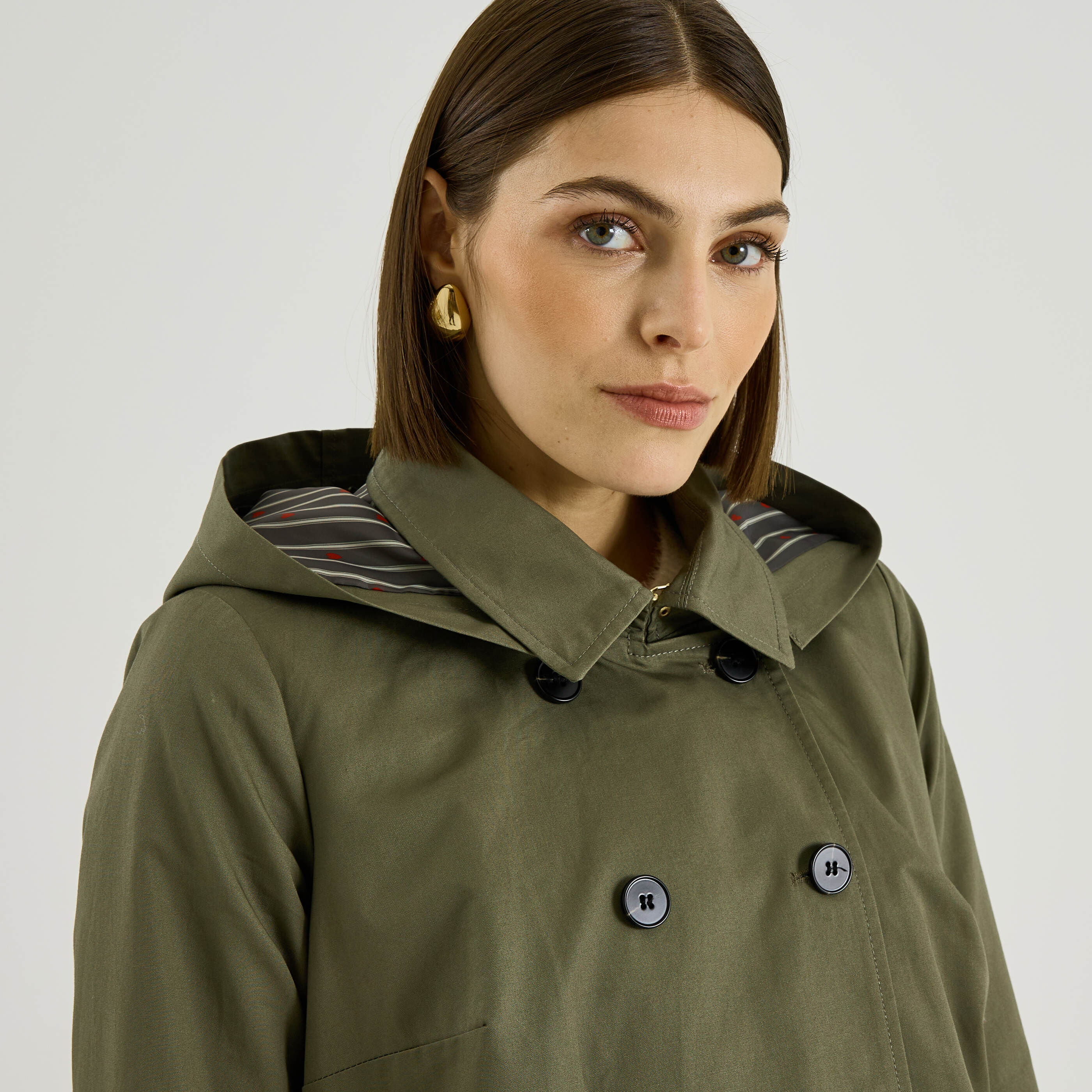 Trench long &agrave; capuche amovible femme