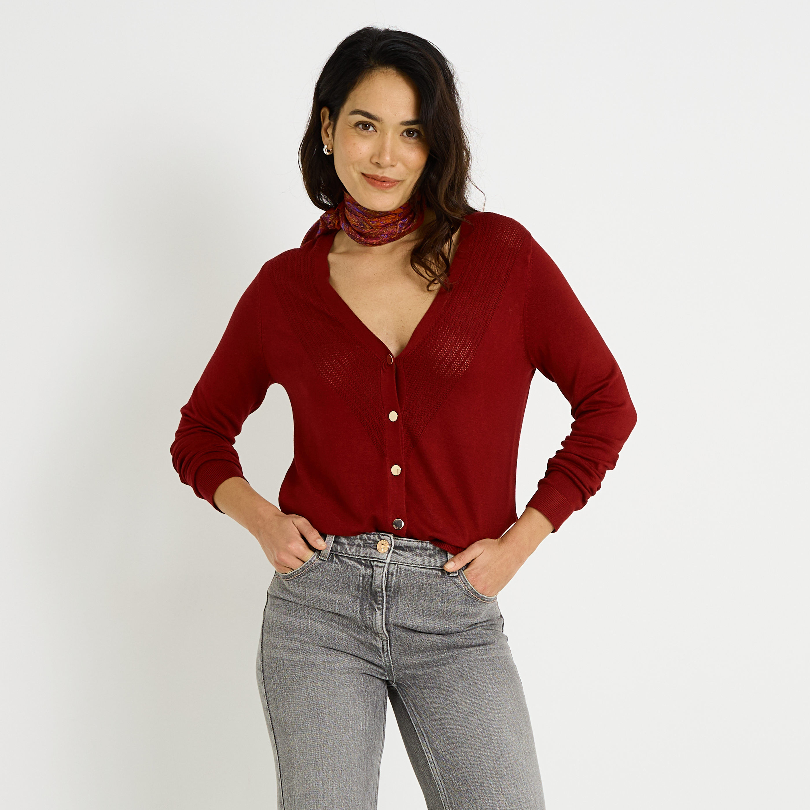 Gilet en maille fine femme