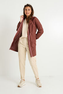 Imperméable long à capuche femme