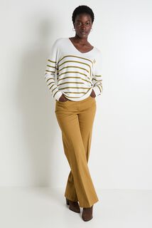 Pull col V femme