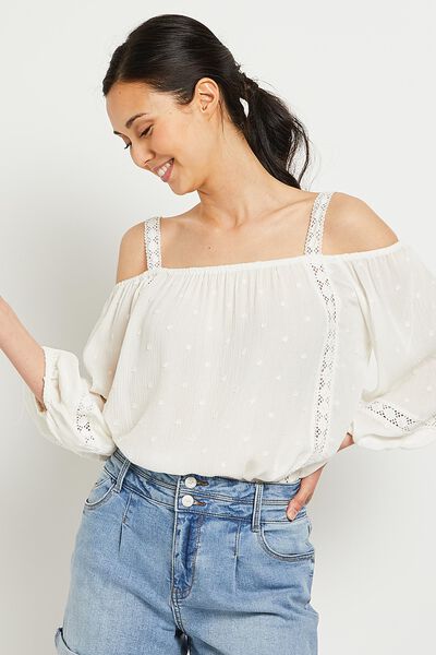 Blouse à épaules ouvertes femme
