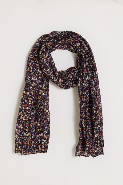 Étole longue motif fleuri 
