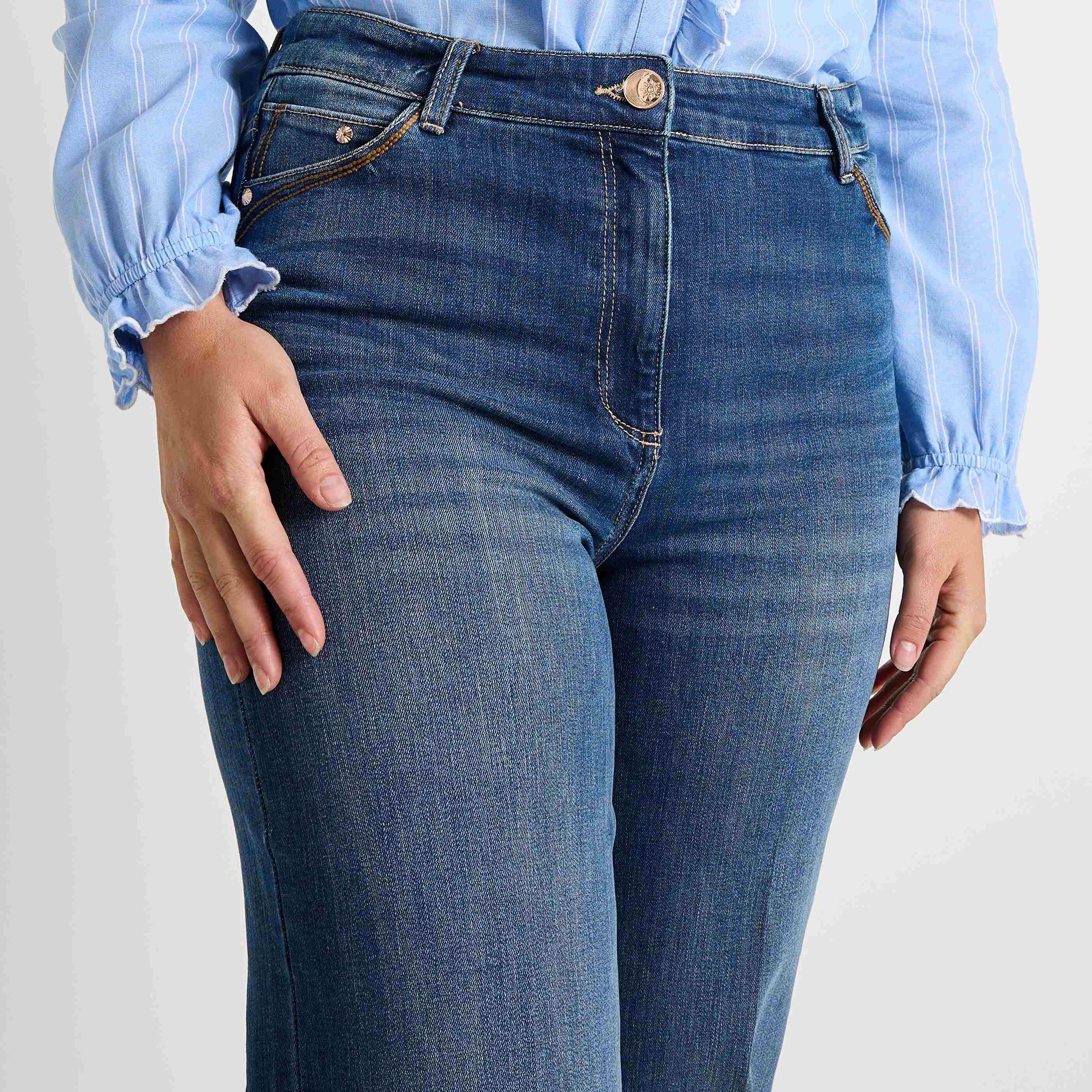 Jean large taille haute WOODSTOCK femme