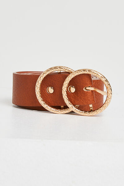 Ceinture large double boucle femme