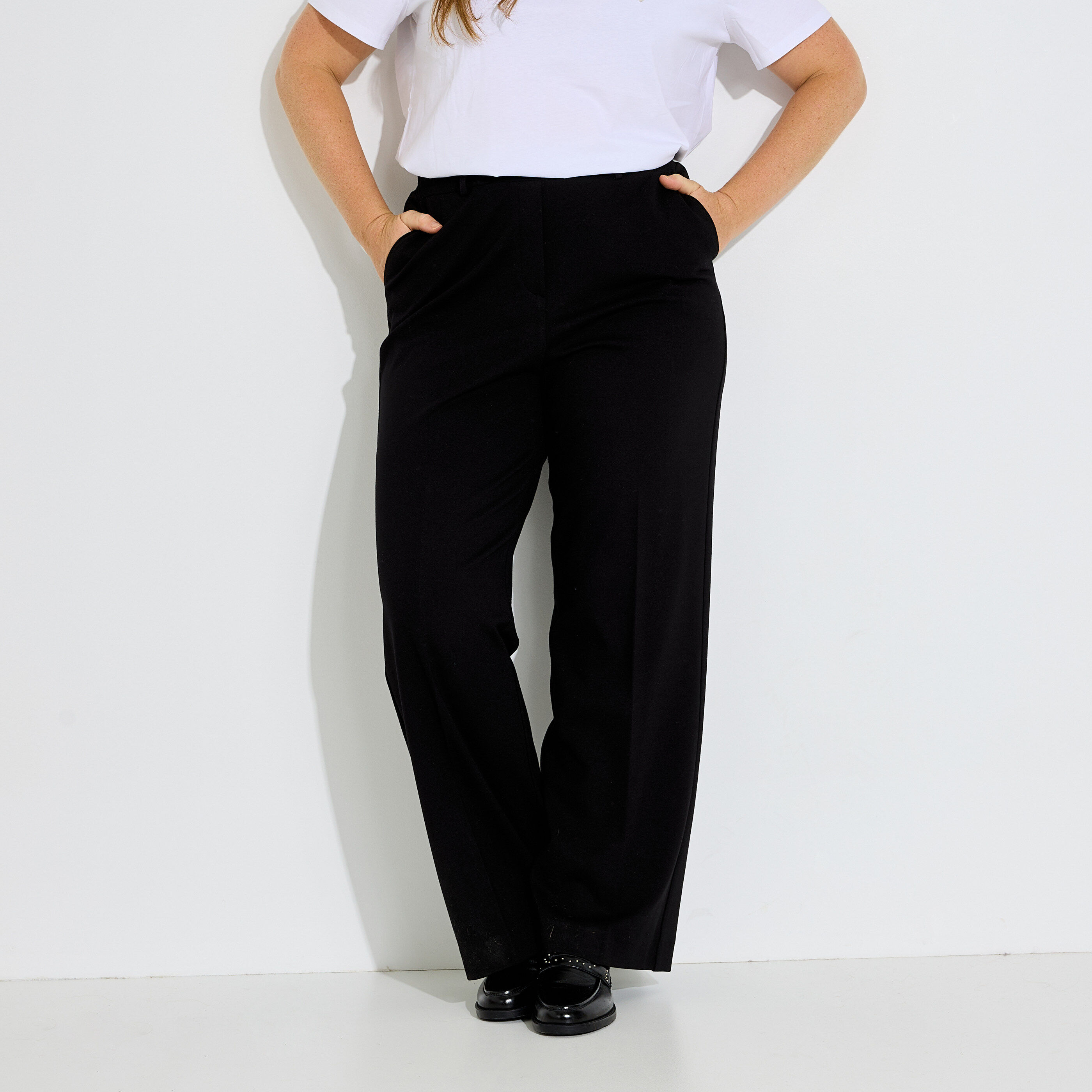 Pantalon palazzo coupe droite femme