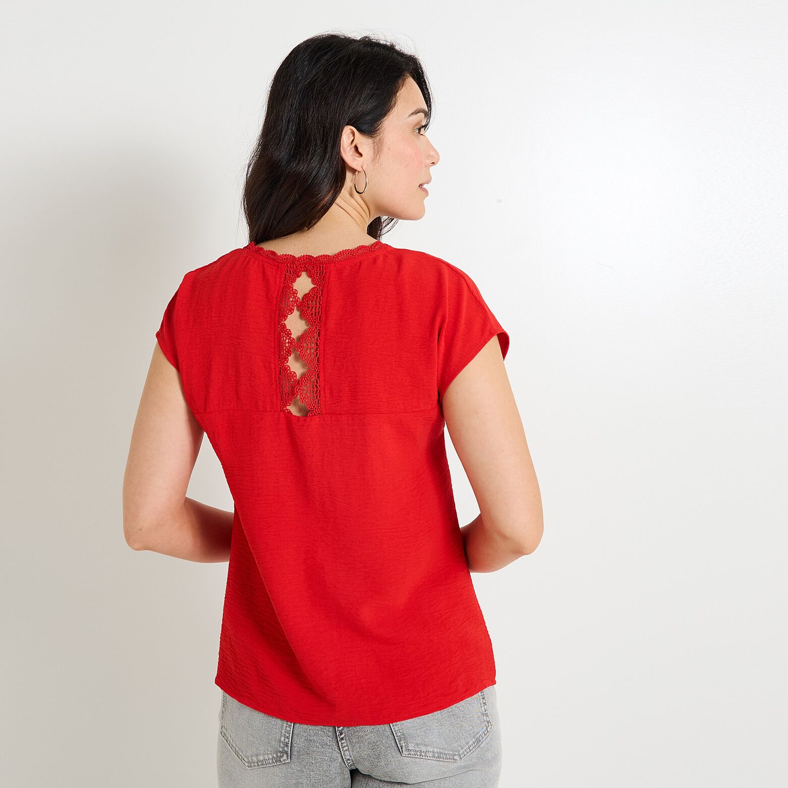 Blouse col V femme
