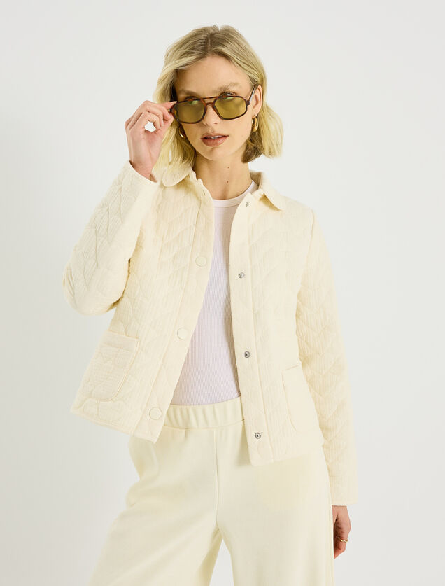 Veste matelass&eacute;e motif c&oelig;ur femme