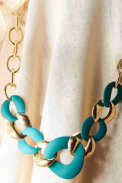 COLLIER MAILLONS DIFF TAILLES METAL MAT