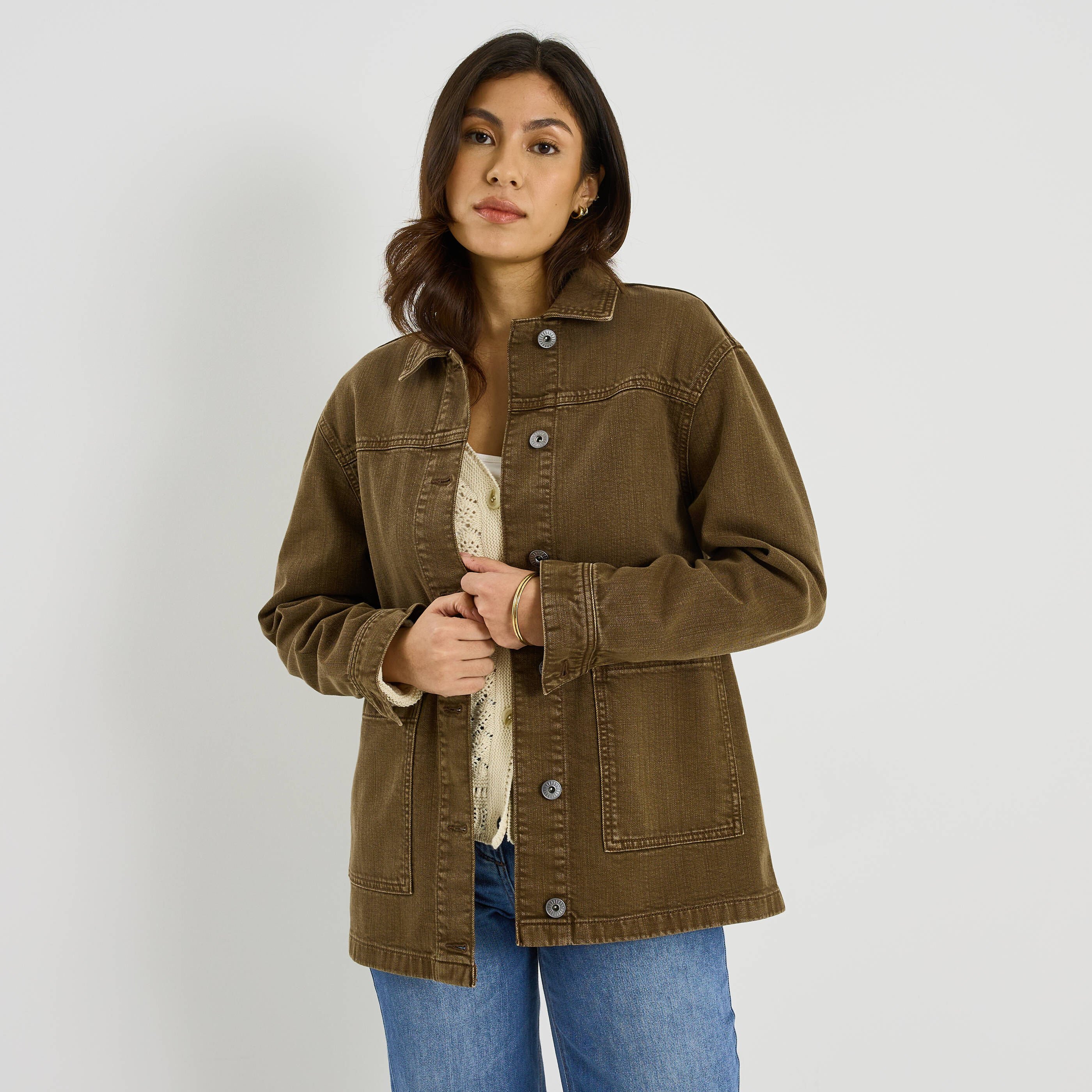 Veste oversize en denim femme