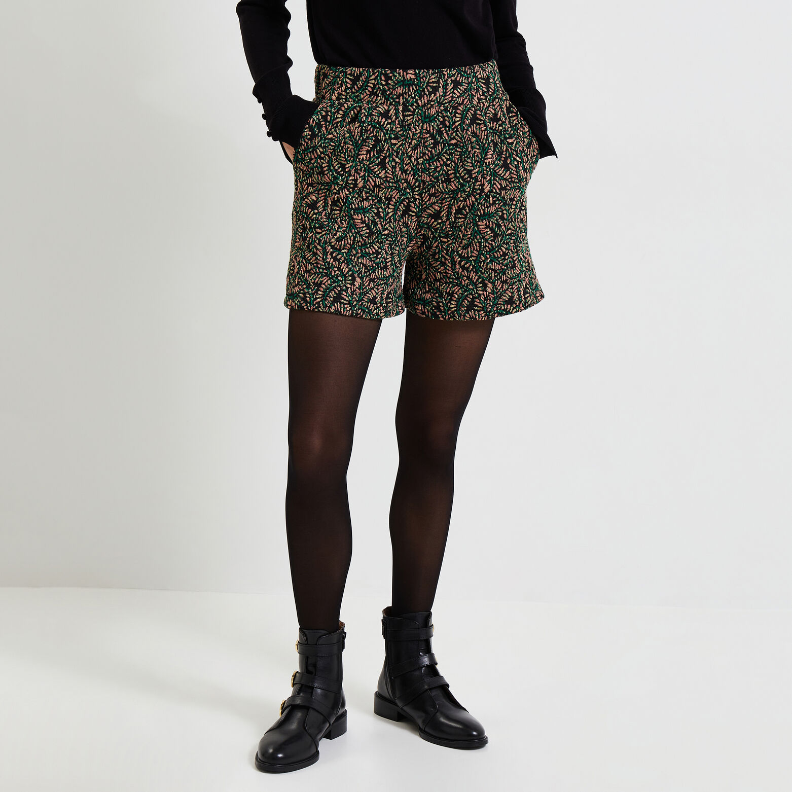 Short jacquard femme