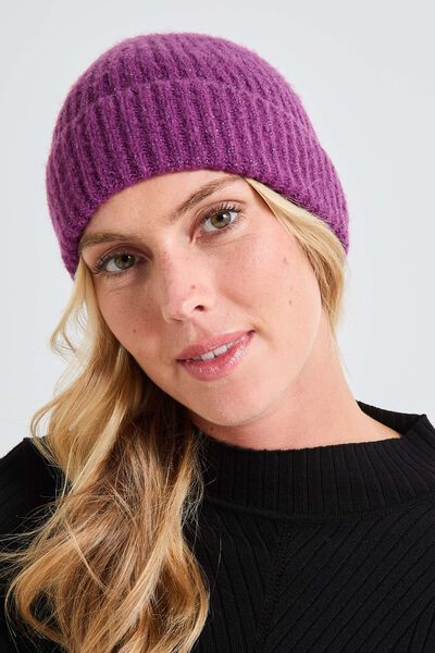 Bonnet côtelé femme