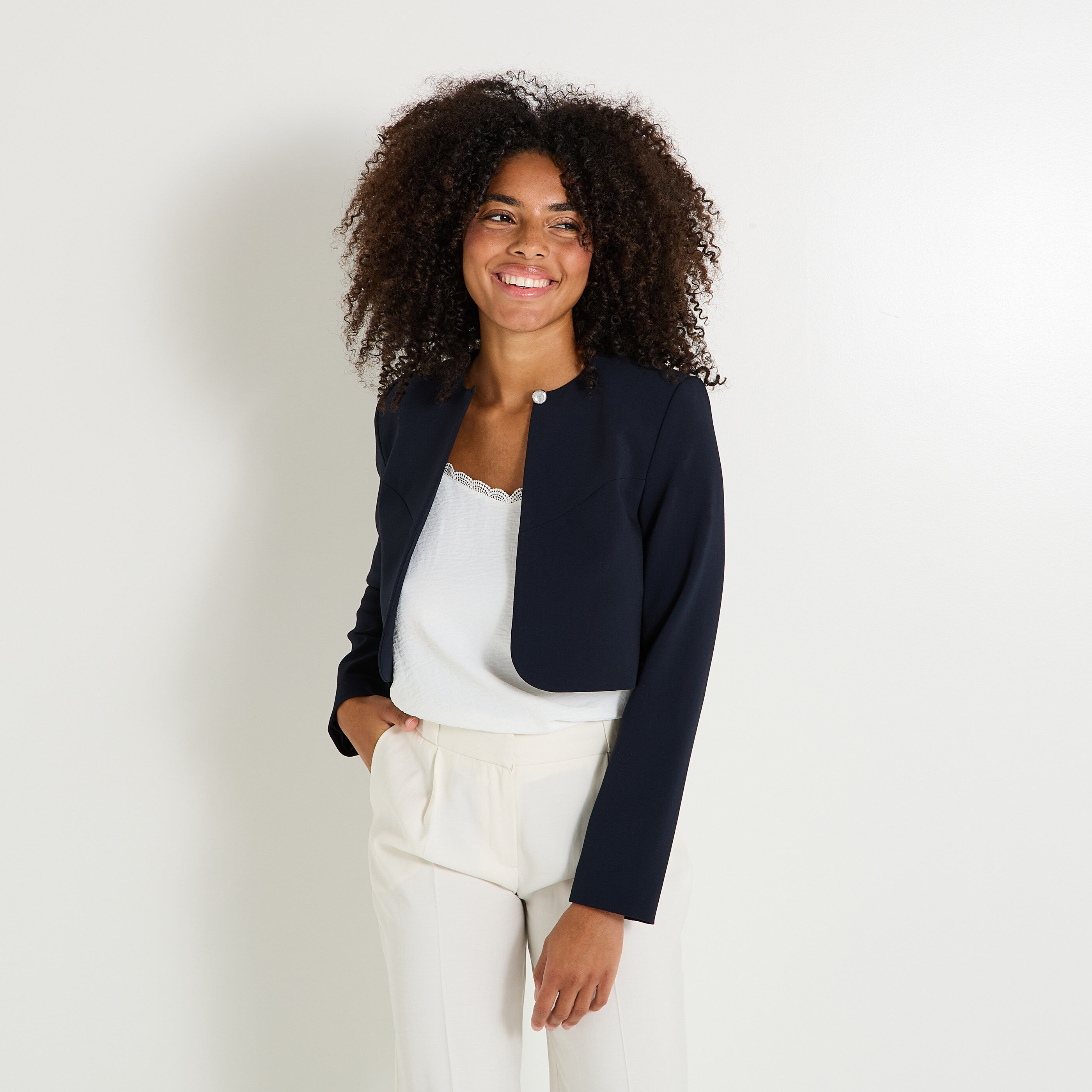 Veste col rond femme