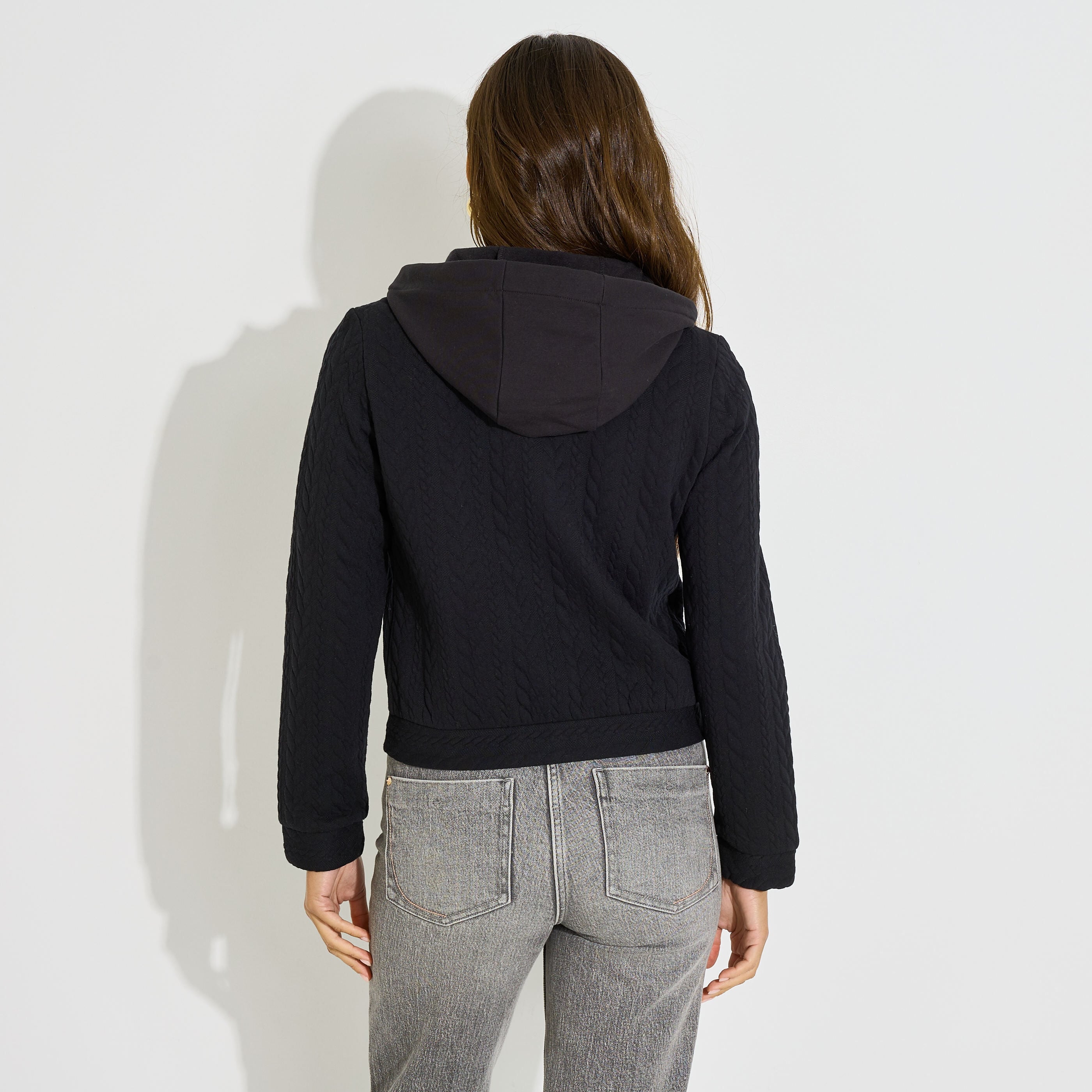 Veste zipp&eacute;e capuche amovible femme