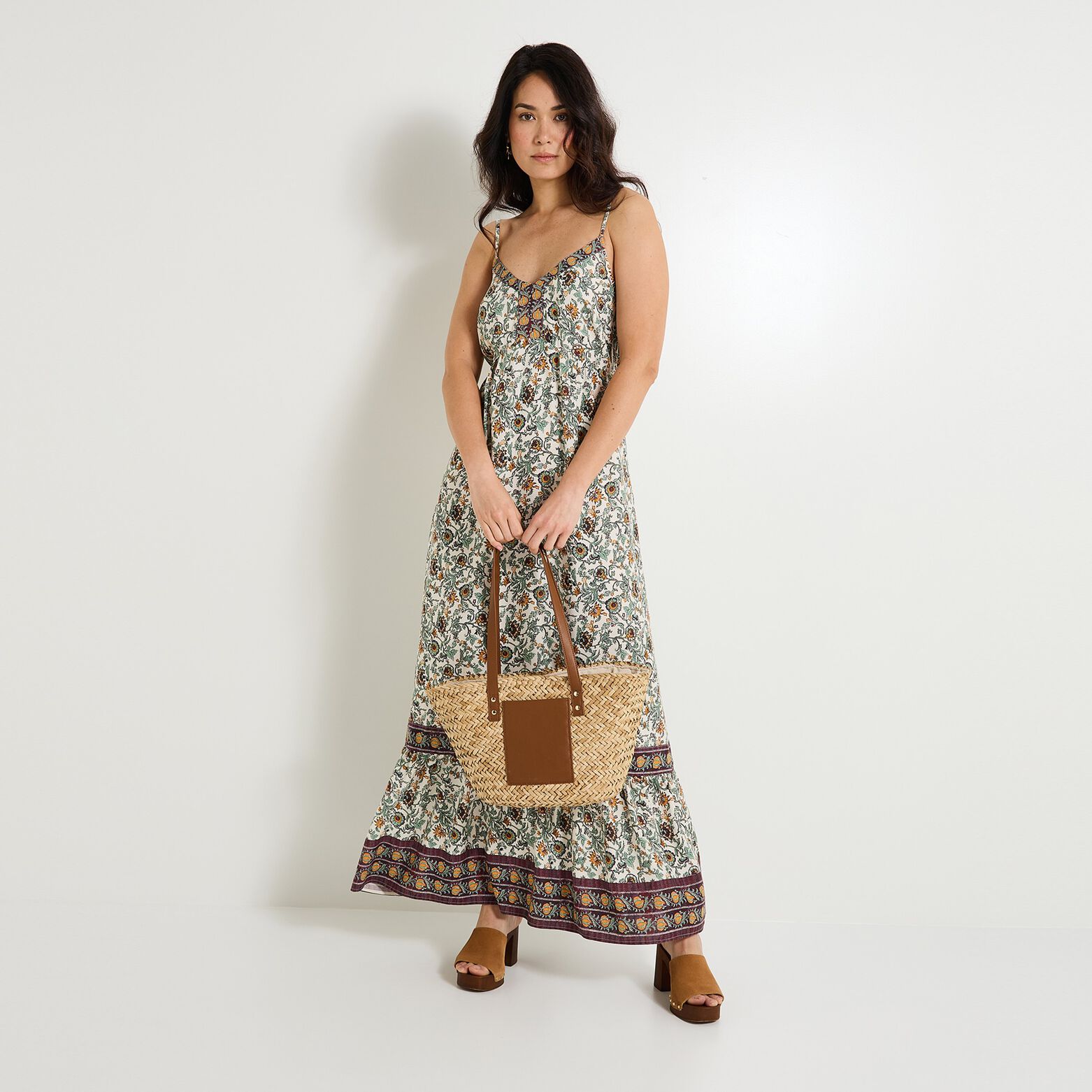 Robe longue imprimée femme