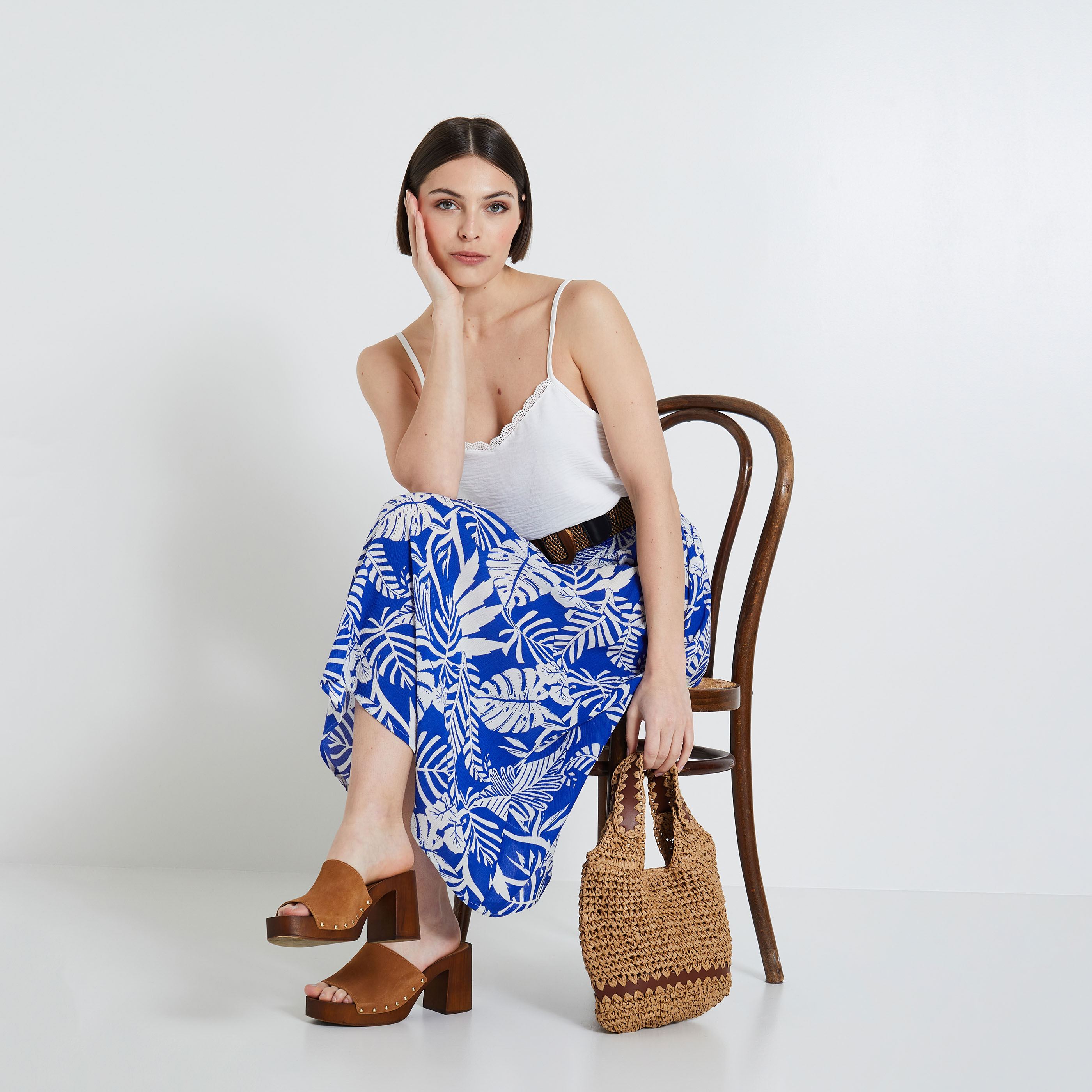 Jupe longue imprim&eacute;e femme