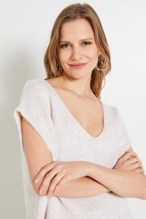Pull loose sans manches femme