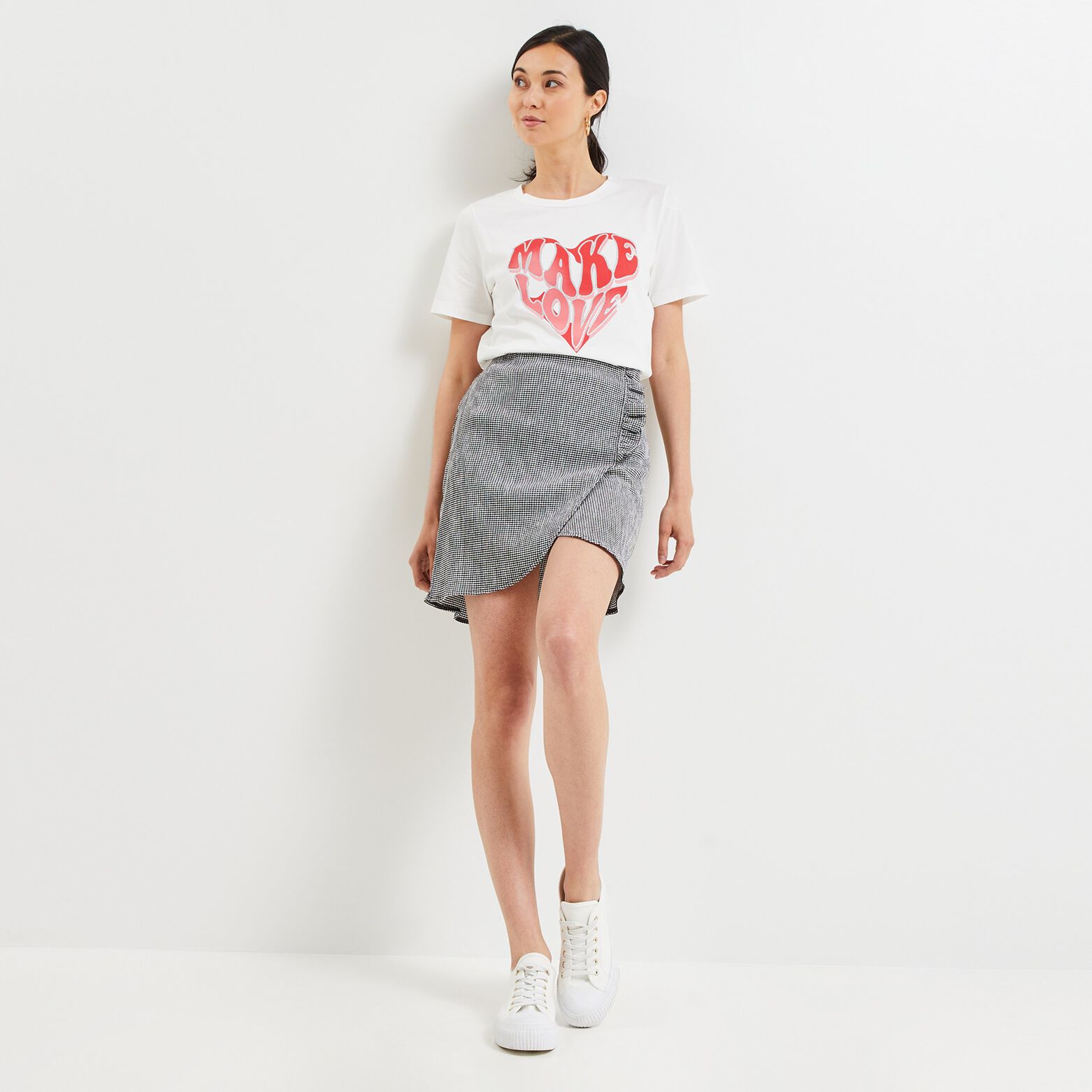 Tshirt imprimé coeur femme