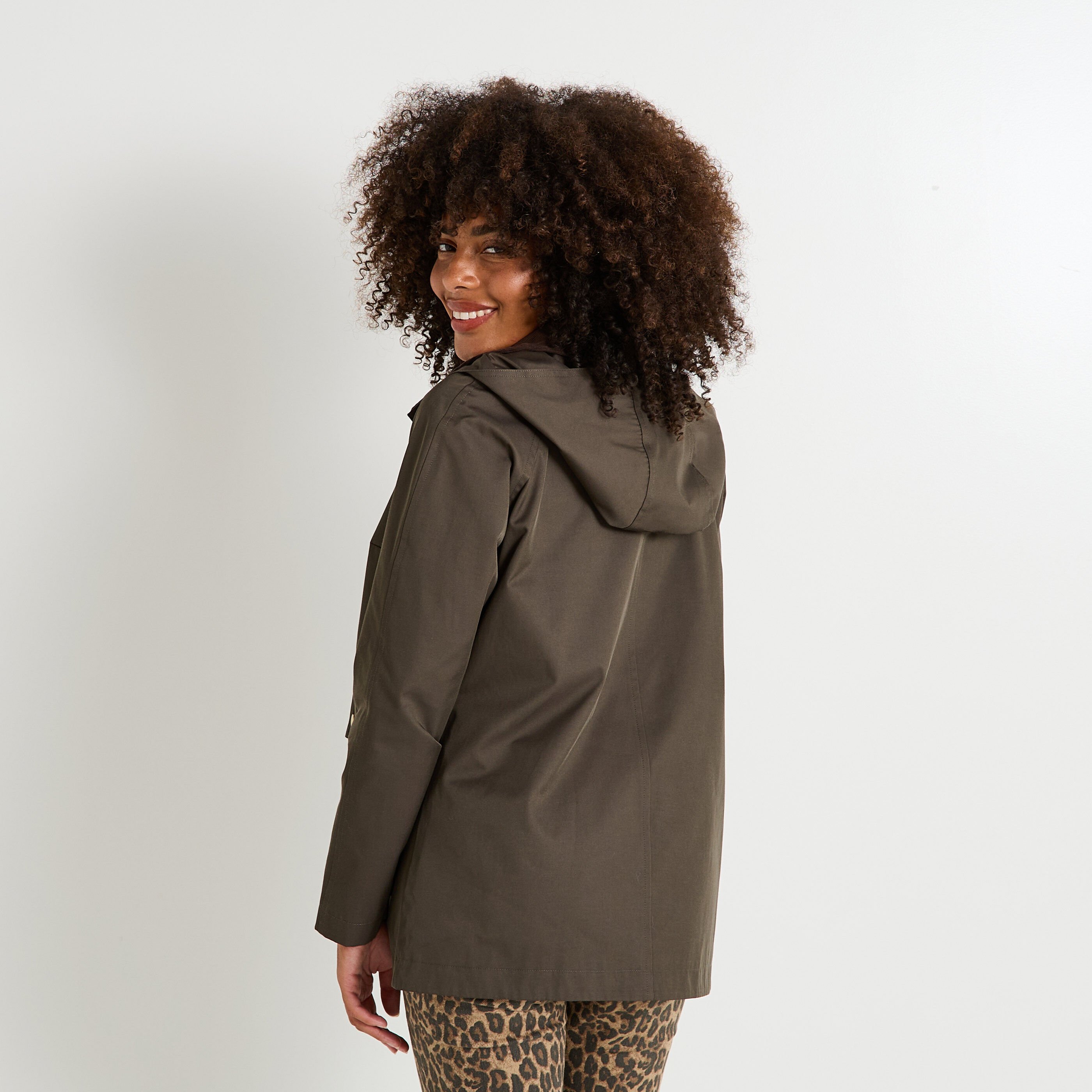 Manteau d&eacute;perlant capuche amovible femme
