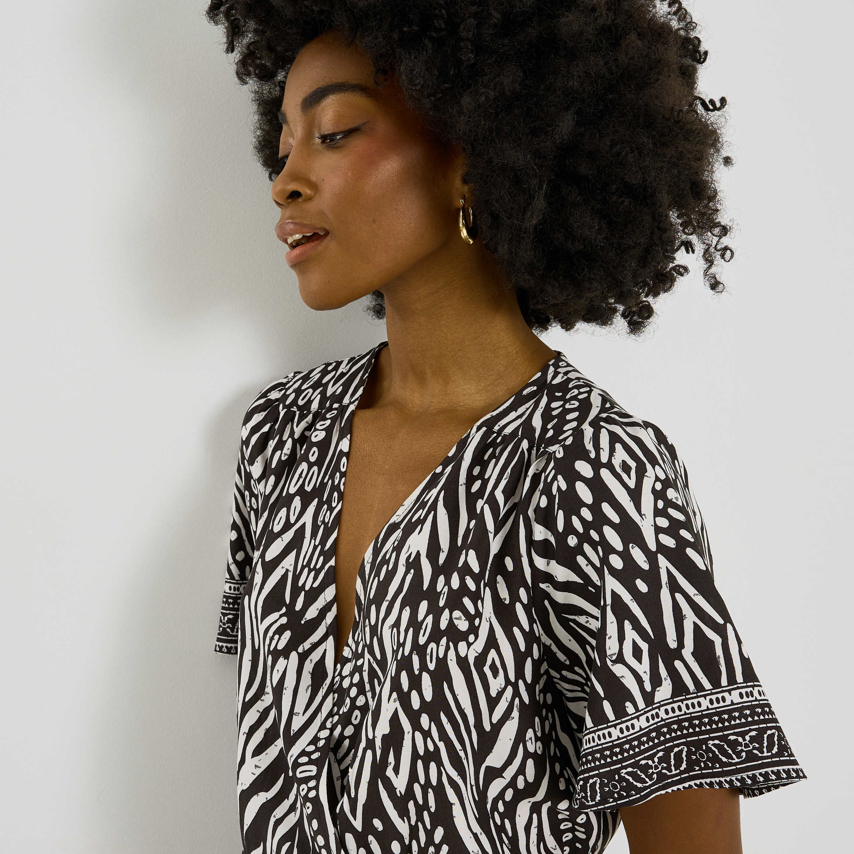 Robe longue imprim&eacute; ethnique