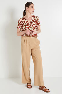 Pantalon large à pinces femme