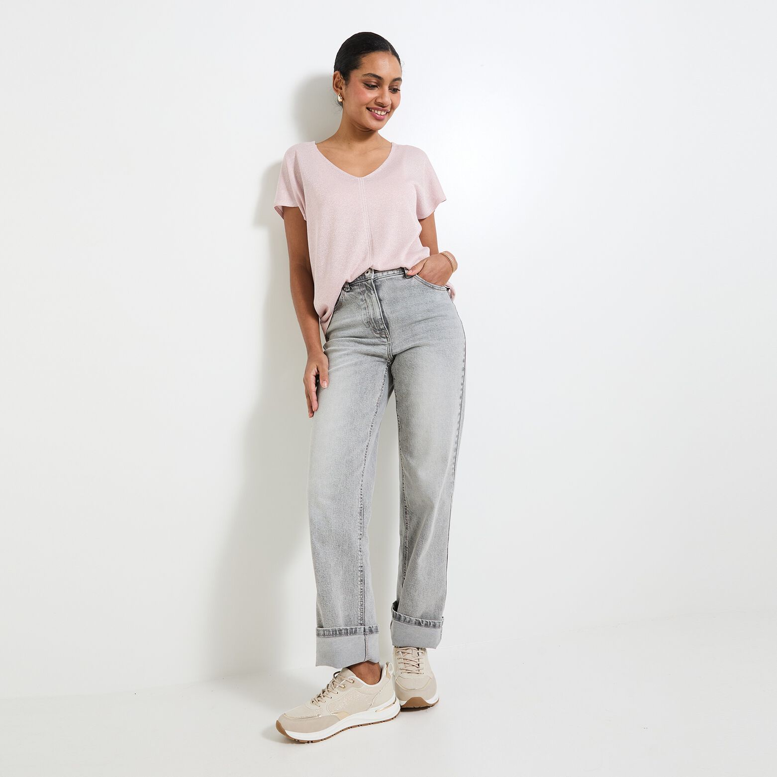 Pull manches courtes femme