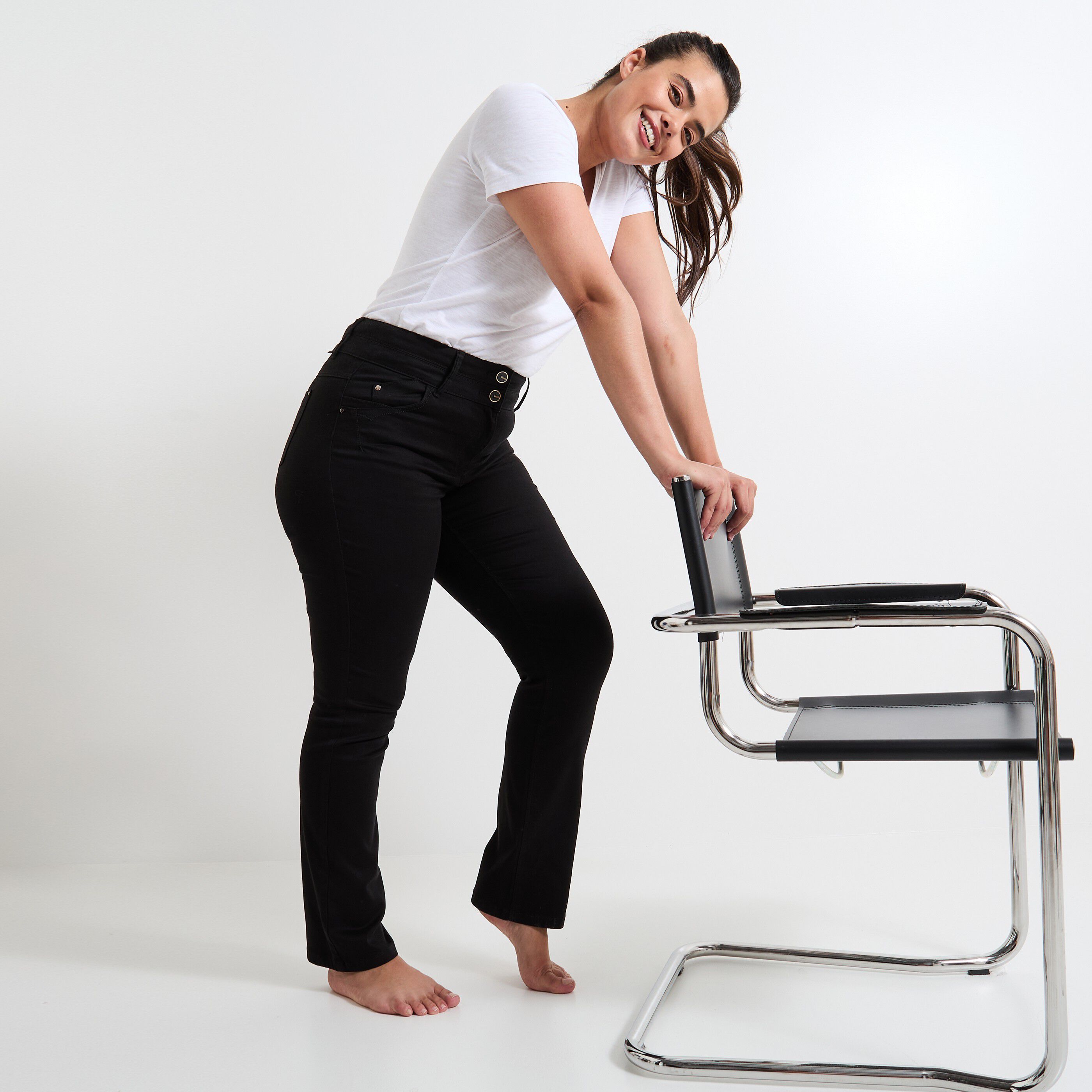 Jean droit taille haute ROME femme