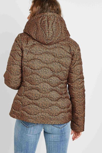 Doudoune à capuche imprimée femme
