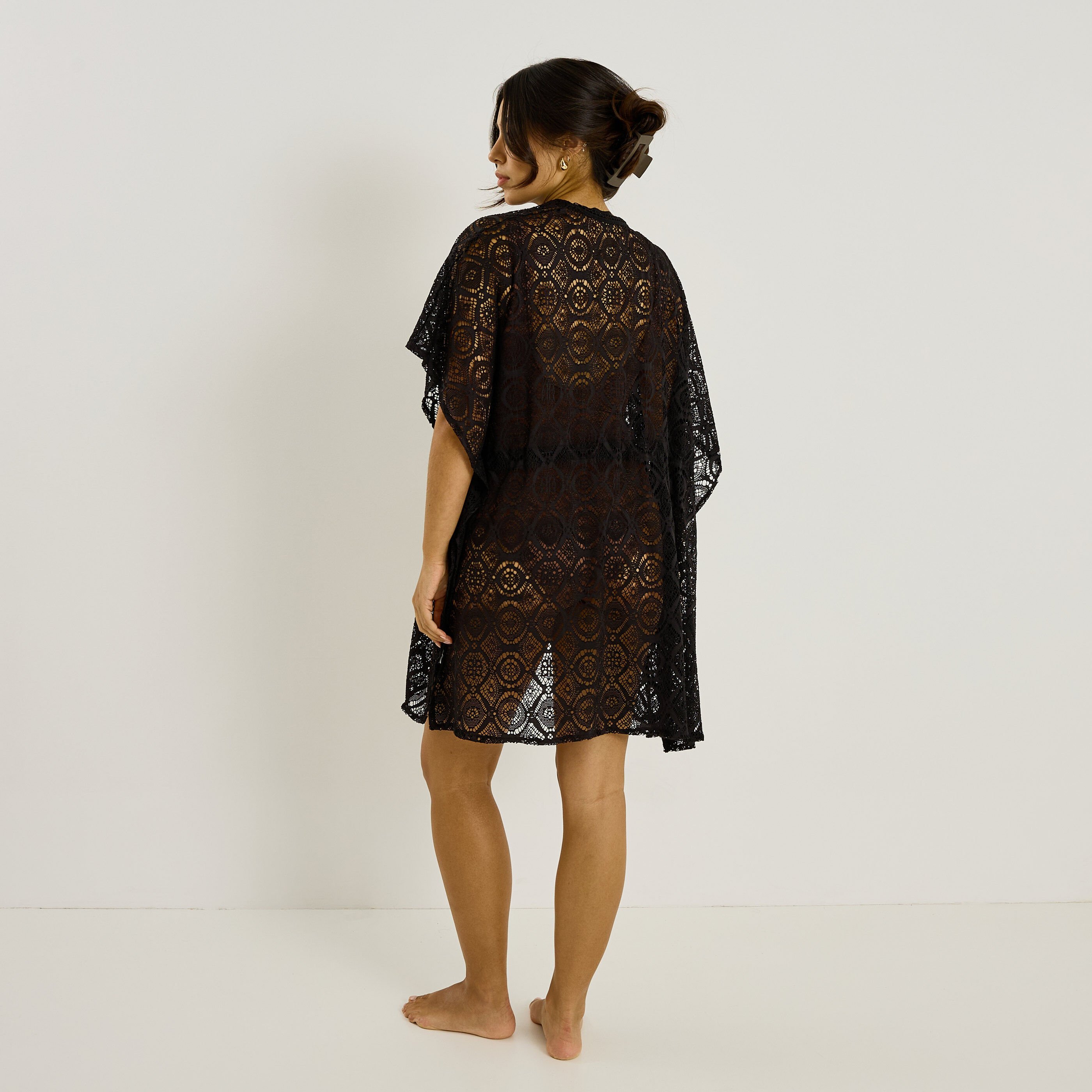 Kimono de plage en crochet femme