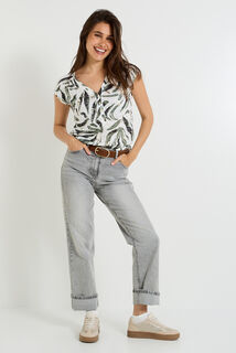 T-shirt imprimé feuillage femme
