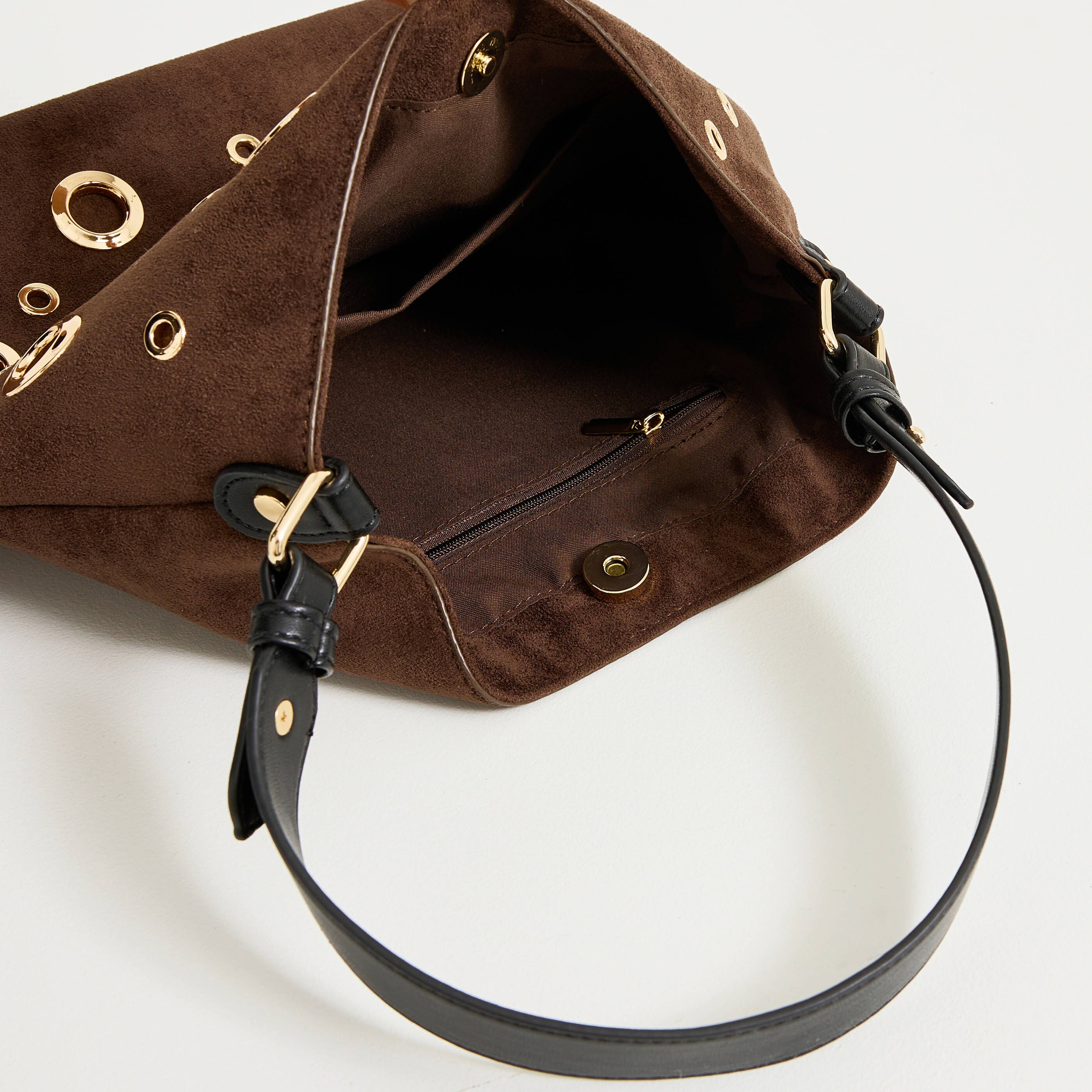 Sac su&eacute;dine &agrave; &oelig;illets femme