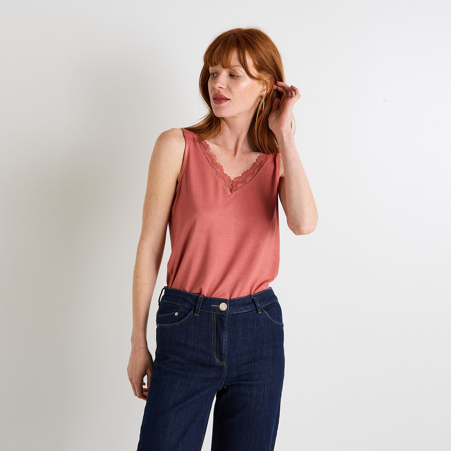Débardeur col V femme