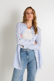 Chemise longue rayée femme