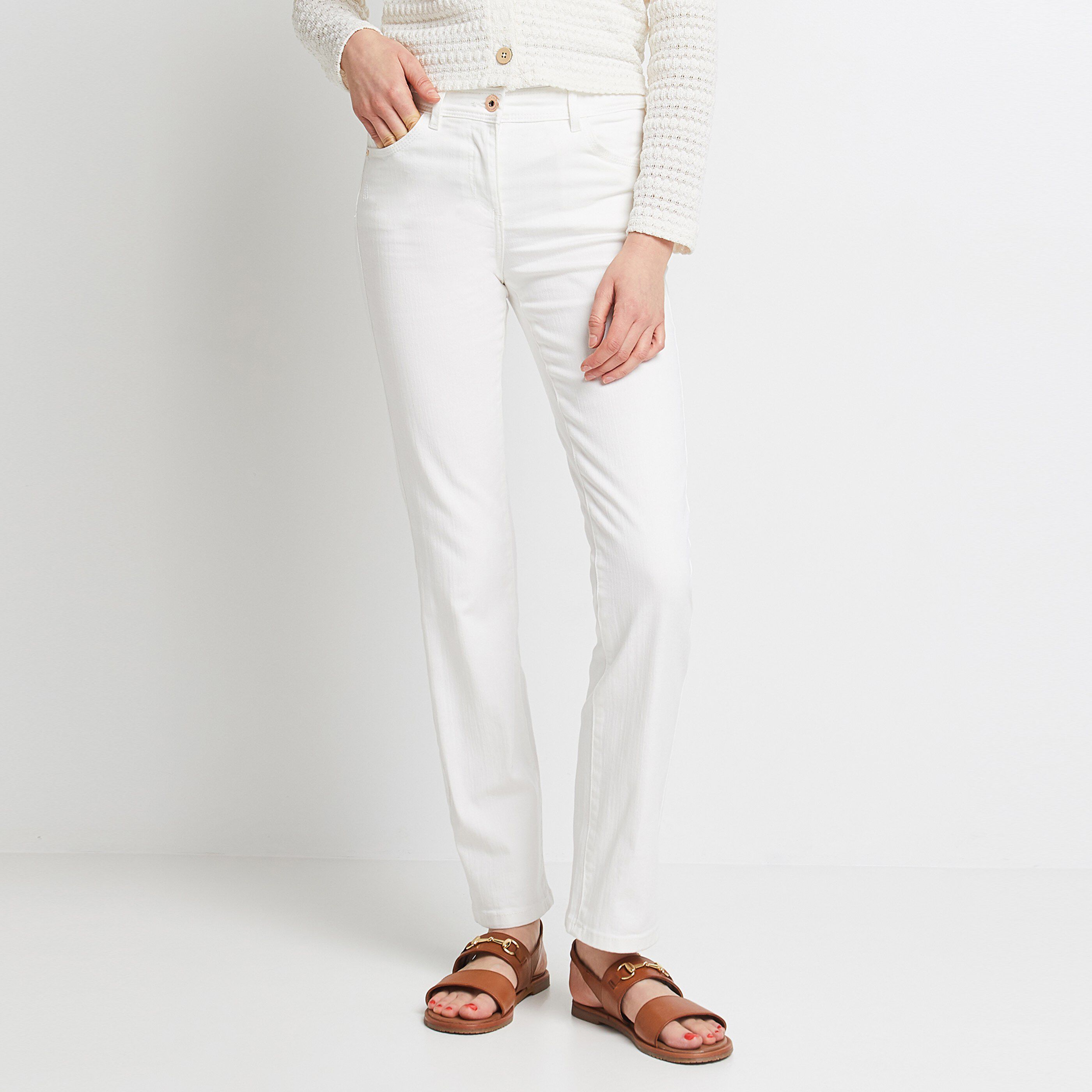 Jean droit blanc femme on sale