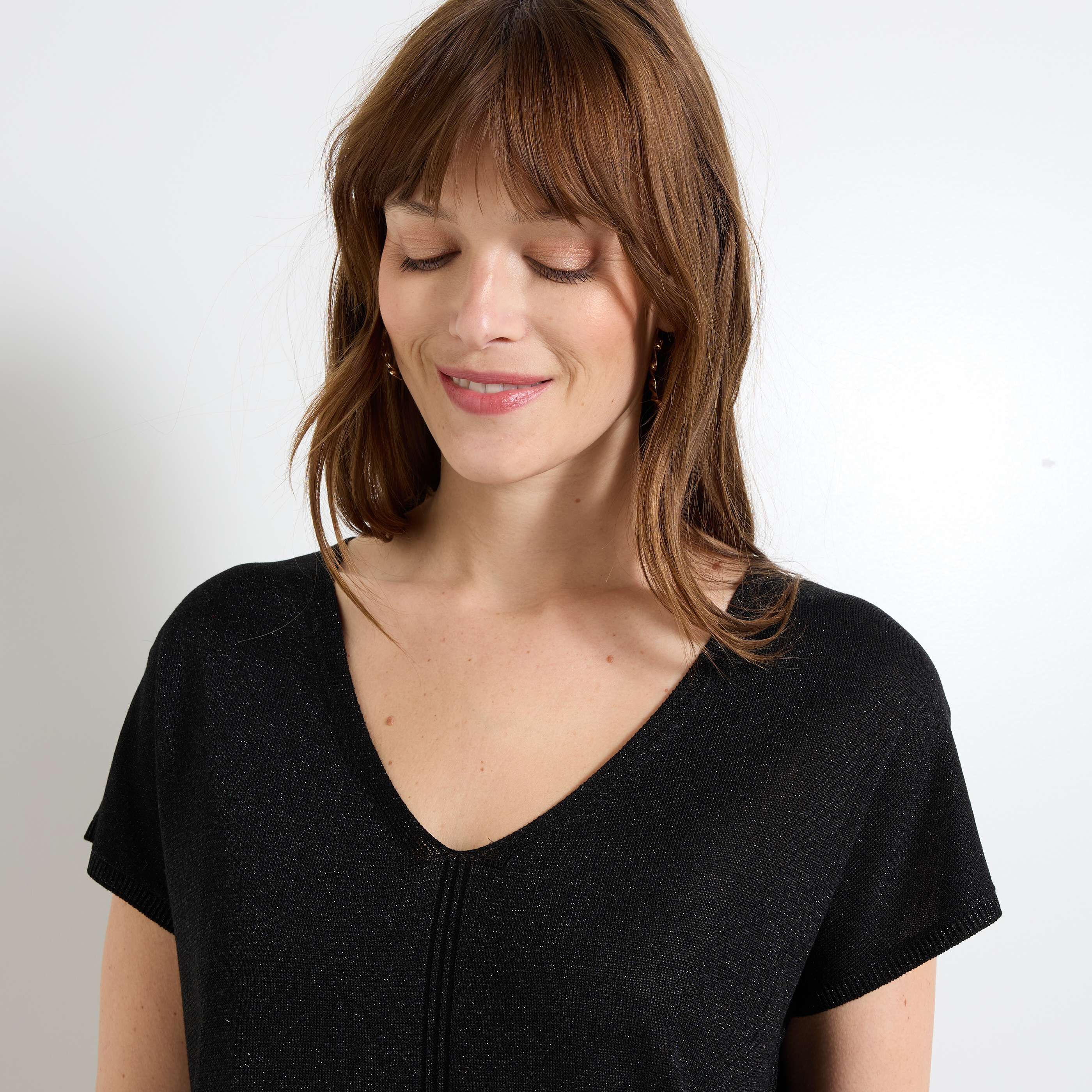 Pull manches courtes femme