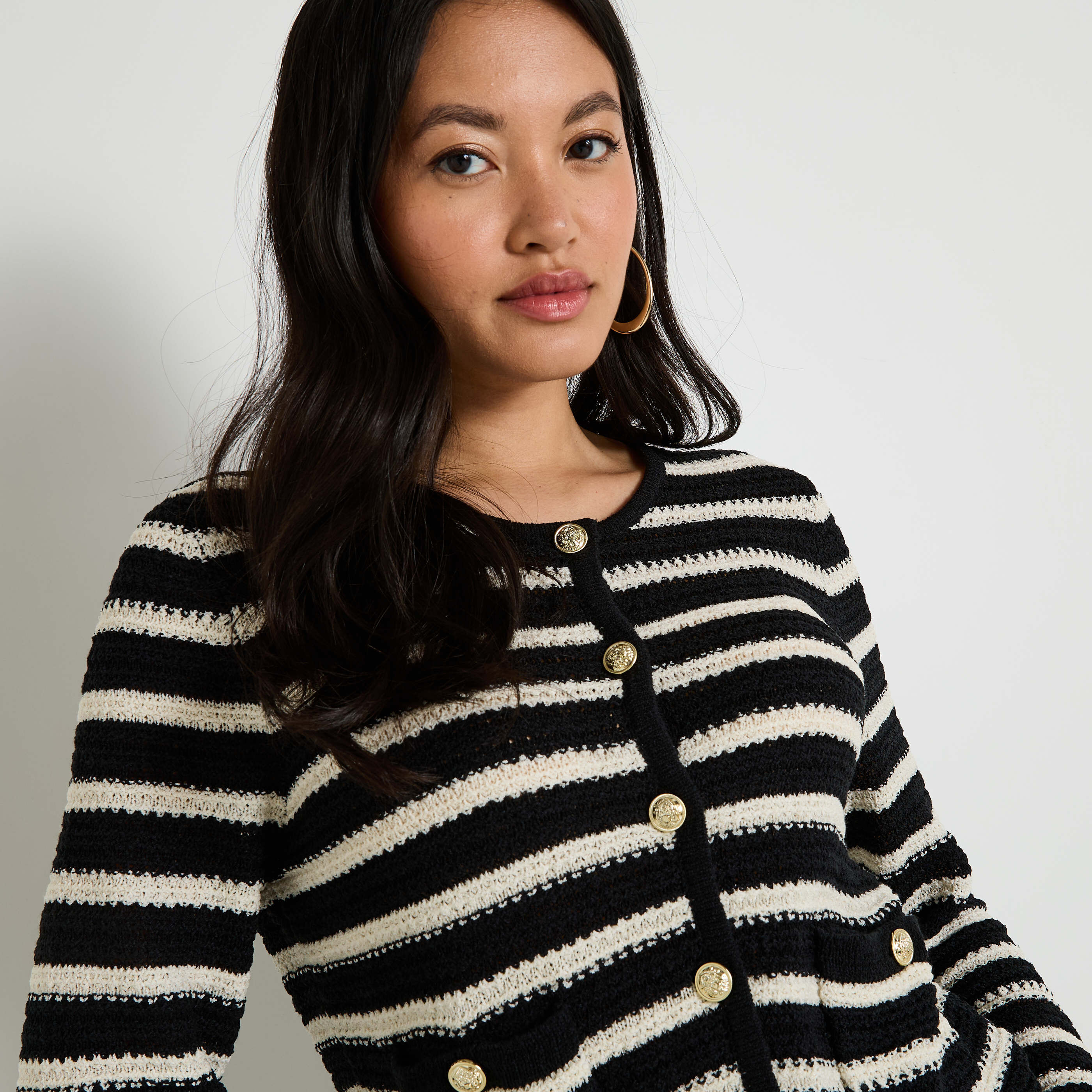 Gilet court bicolore femme