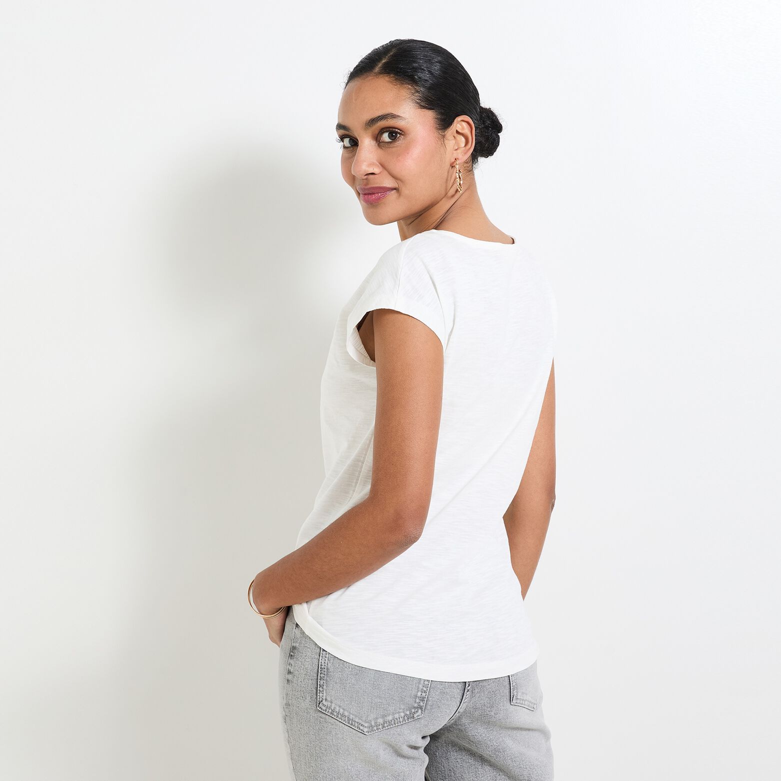 T-shirt col tunisien femme