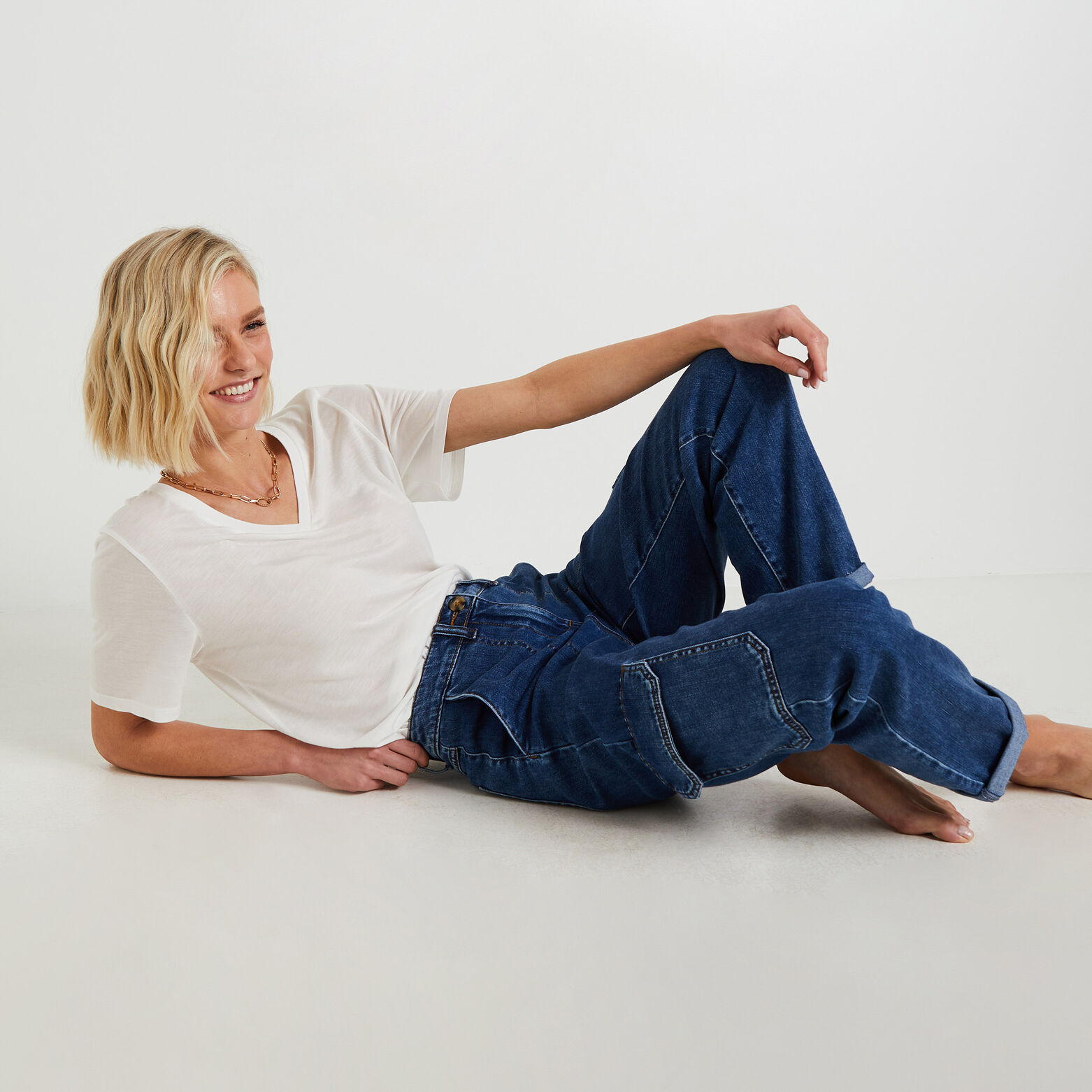 Jeans cargo MEGEVE femme