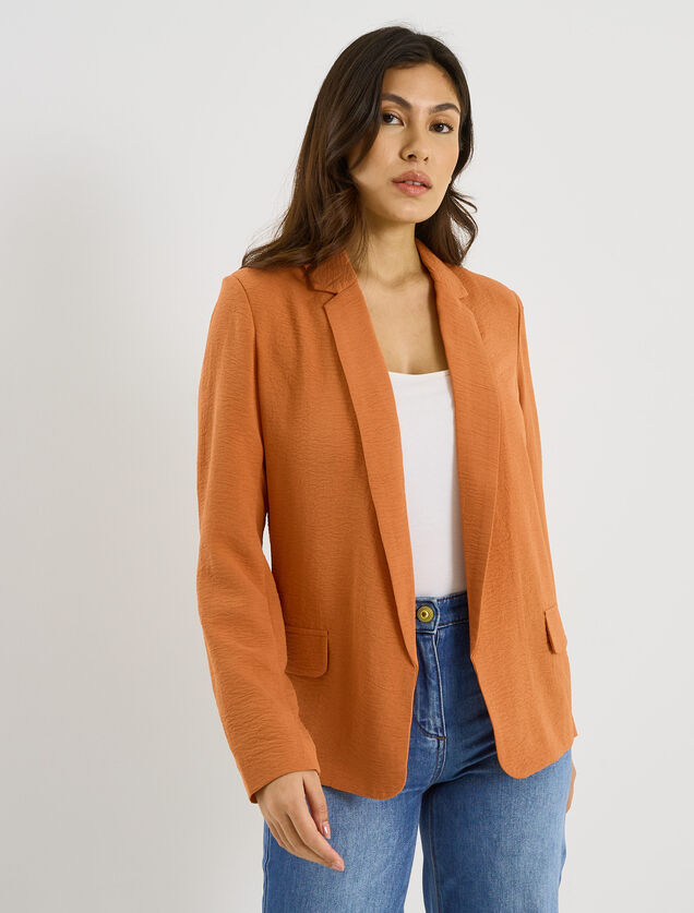 Veste fluide &agrave; col tailleur femme