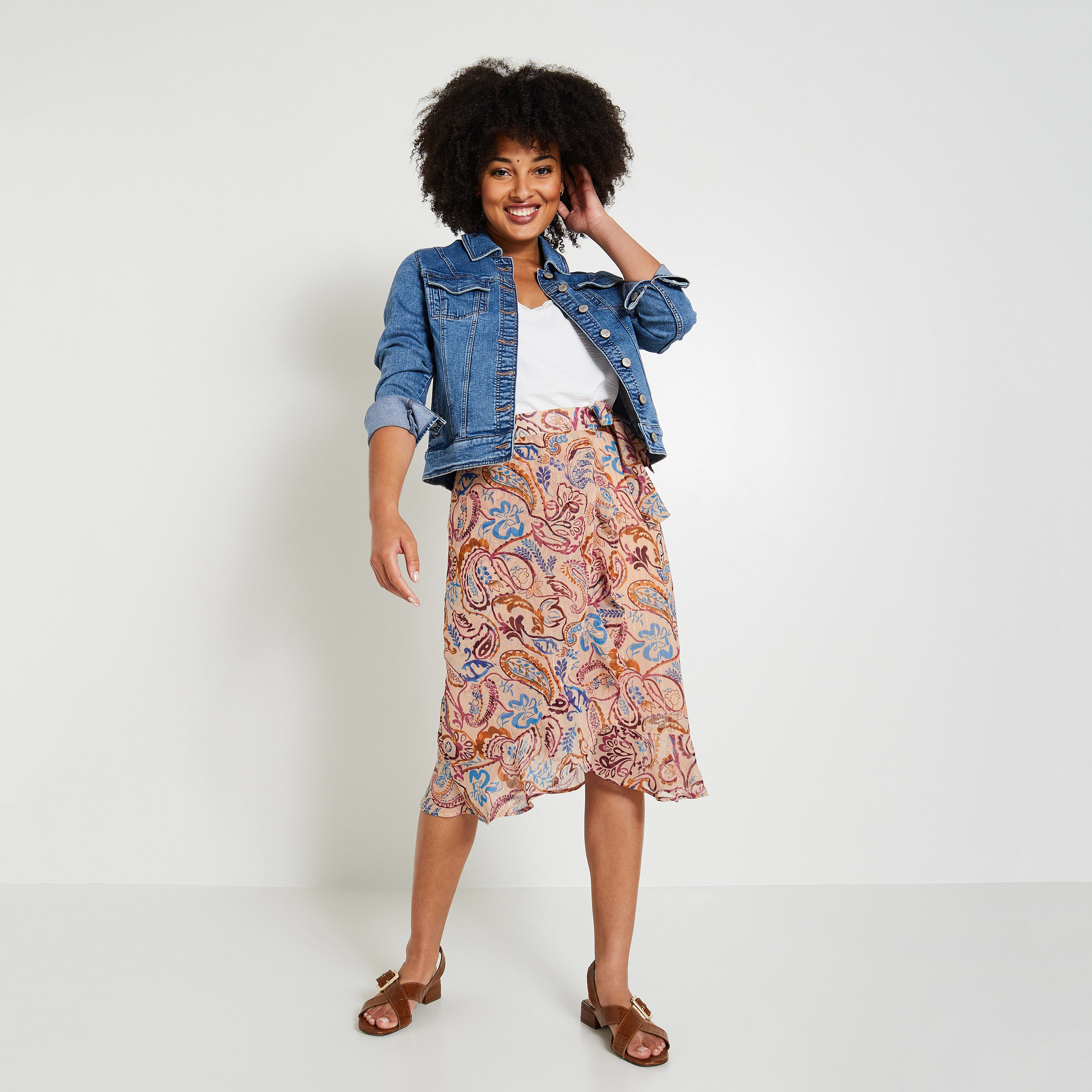 Jupe imprim&eacute;e femme